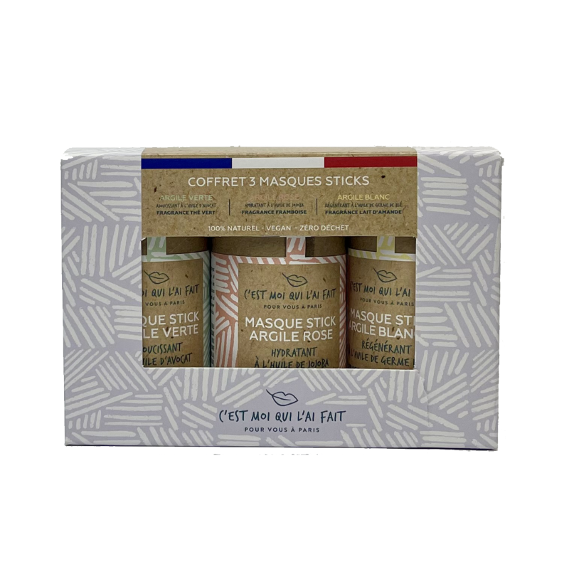 Coffret de 3 masques sticks à l'argile