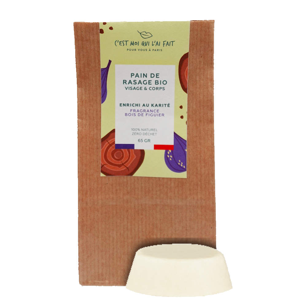 Pain de rasage bio enrichi en karité et bois de figuier