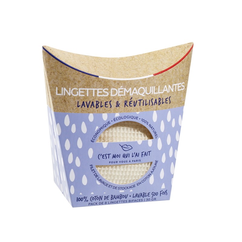 Lingettes démaquillantes x8 lavables et réutilisables