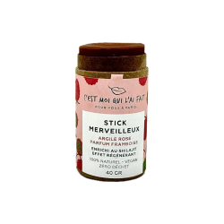Stick merveilleux à l'argile rose - Enrichi en Shilajit - Fragrance lait d'amande
